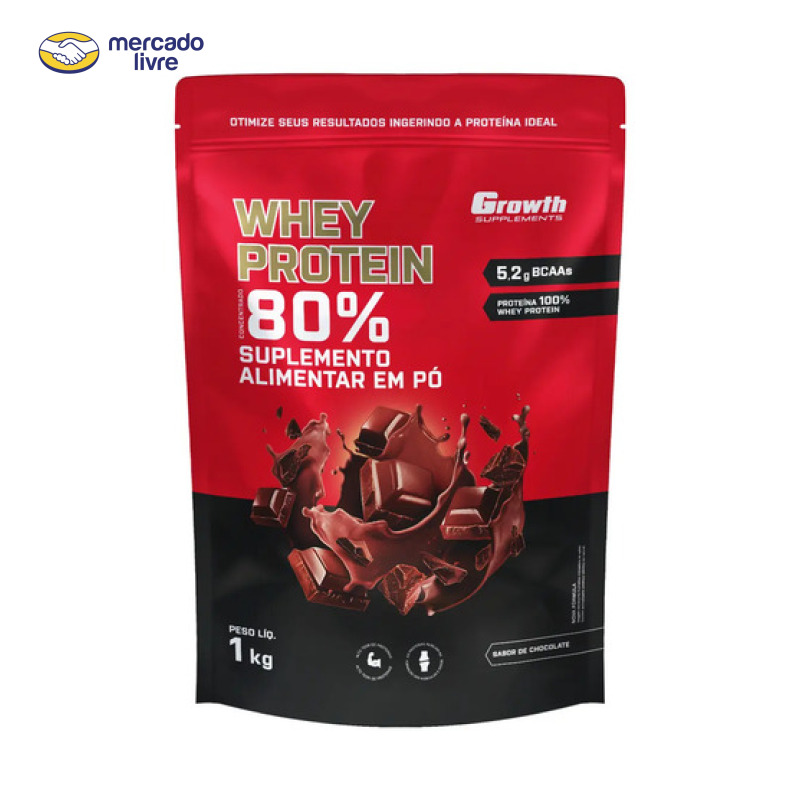 Proteína Growth Supplements Whey concentrado em pó sabor Chocolate x 1kg