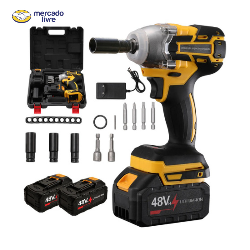 Chave De Impacto A Bateria 48v Profissional Amarelo 48v