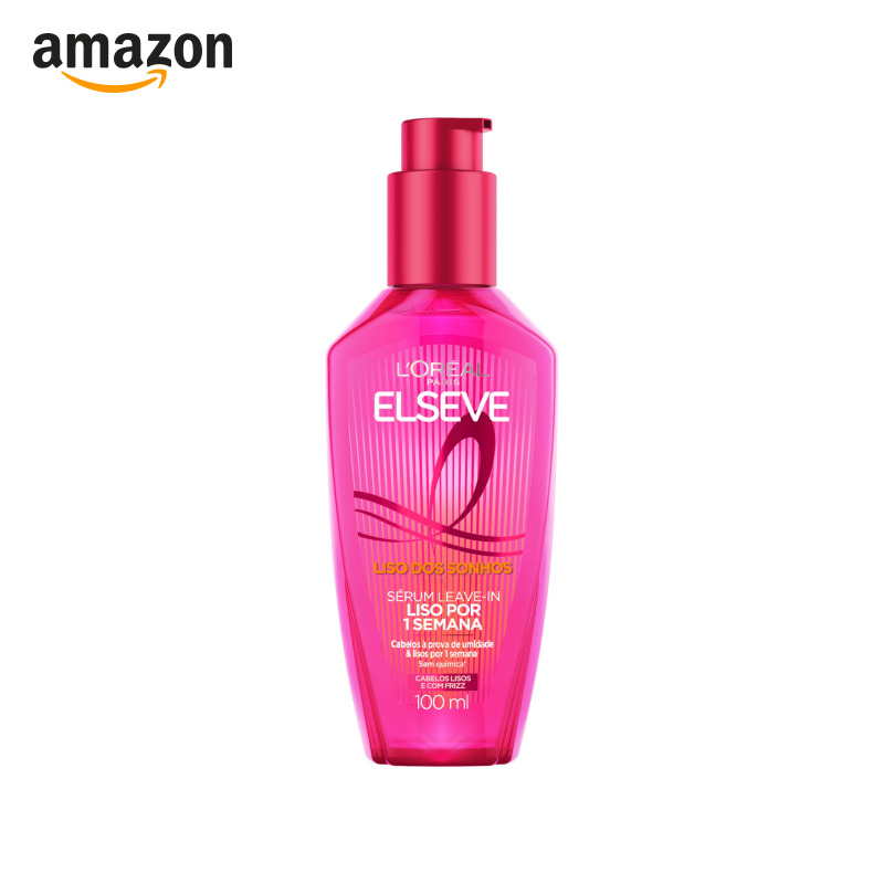 L'Oréal Paris Elseve Sérum Leave-in Liso dos Sonhos com Tecnologia Ativada por Calor, Antifrizz, Protetor Térmico e Barreira Contra Umidade, 100ml