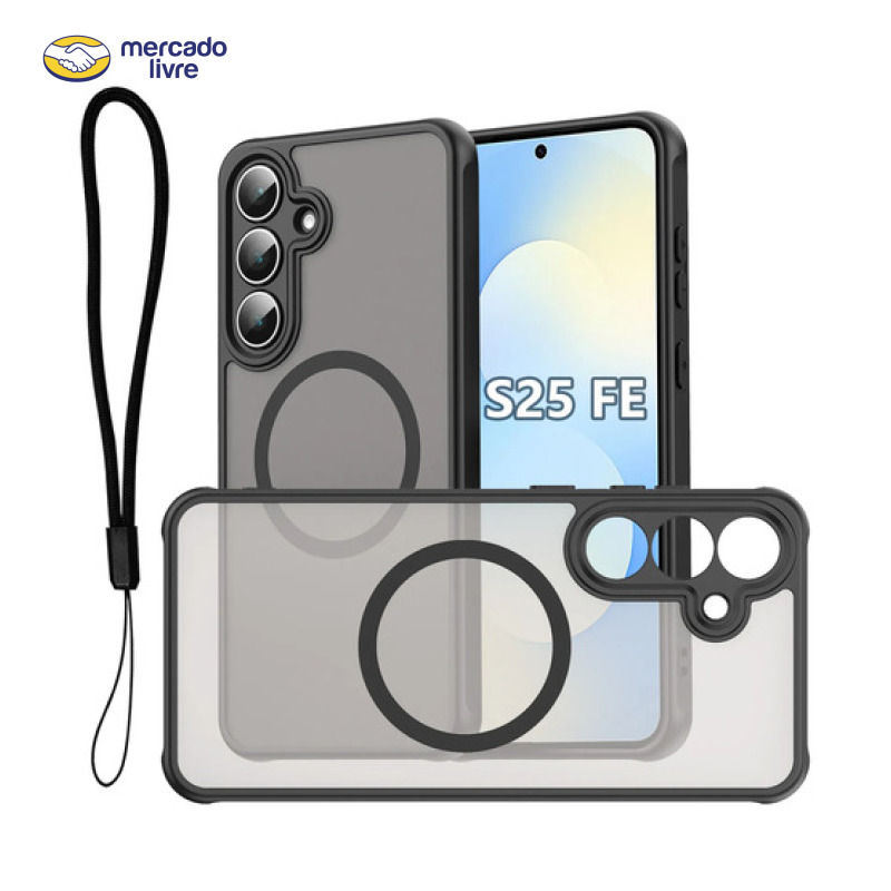 Capa Capinha Para Samsung Galaxy Case Proteção Mag Safe Preto S25 Fe