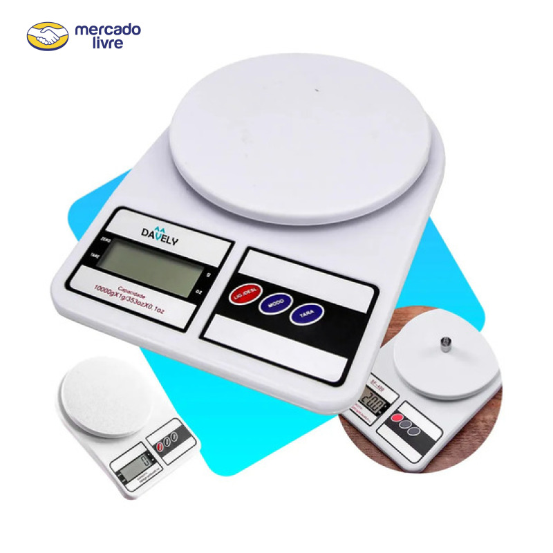 Balança Digital De Precisão De Cozinha Para Uso Domestico E Profissional Fitness Ideal Para Dietas Treinos Alimentos Confeitaria Nutrição Capacidade Máxima 10 Kg Branco