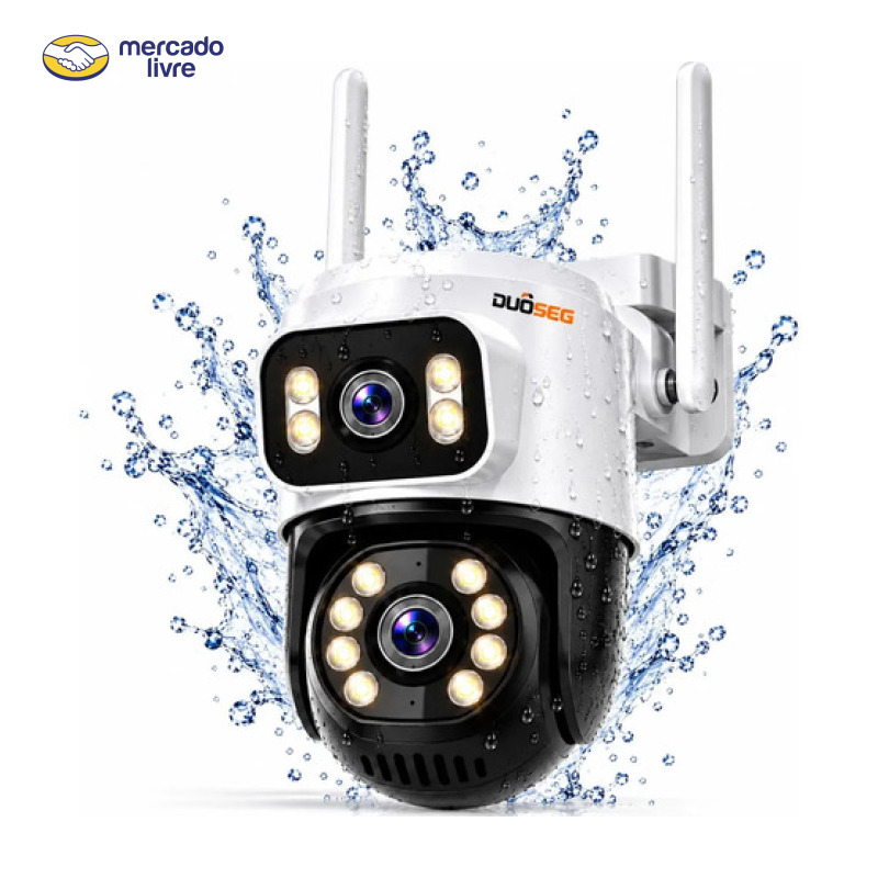 Câmera de Segurança Wi-Fi A28B 4K Dupla Lente Visão Noturna Colorida Full Hd Externa Prova D'água Ip66 Sensor Movimento iCSee DUOSEG