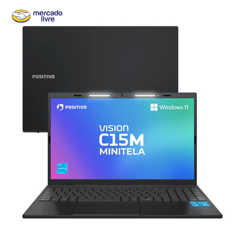 Notebook Positivo Vision C15M Minitela Celeron, 8GB 128GB eMMC, Tela 15.6" HD Antirreflexo, Windows 11, Tecla Link, Cinza 1