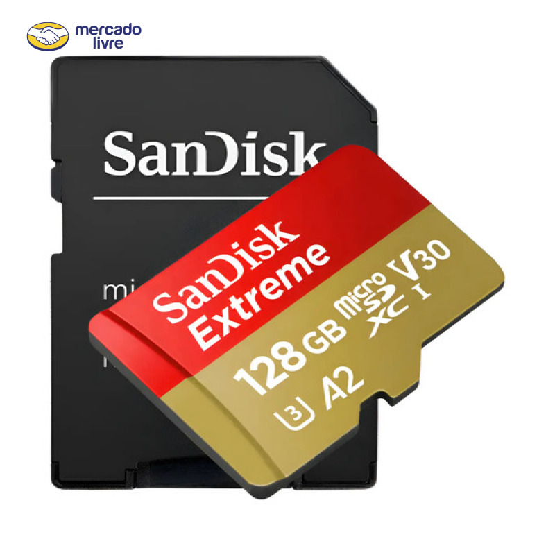 Cartão Memória Micro Sd Sandisk Extreme 128gb A2 Original Nf Cartao Memoria Micro Sd Sandisk Extreme 128gb