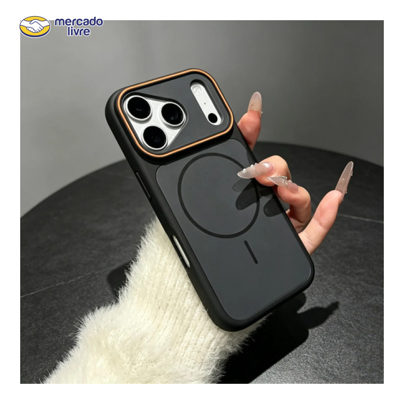 Capa Magnética De Silicone Fosca Para iPhone 17/18 Pro Max Preto 17promax/18promax Preto17promax/18promax