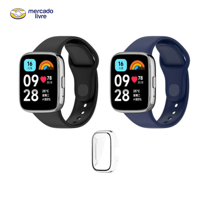 2 Pulseira + Capa Para Redmi Watch 3 Active  Lite