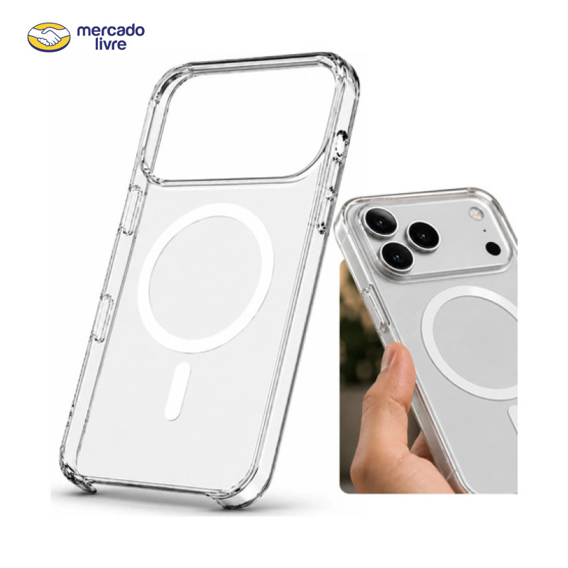 Capa Acrílica Magnética Magsafe Compatível iPhone 18 Pro Max Clear iPhone 17 Pro Max