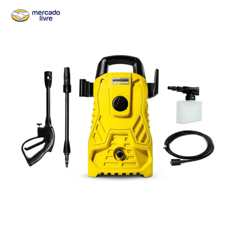 Lavadora de Alta Pressão Kärcher Compacta 1.500 PSI/Libras 1400W 300L/h com Aplicador de Detergente e Lança Regulável 220v