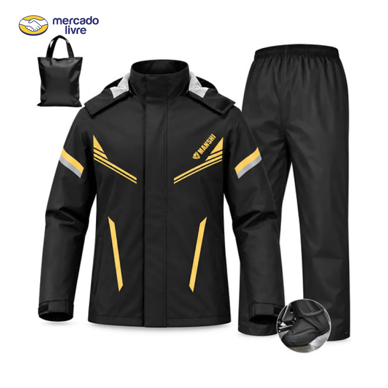Capa De Chuva Moto Com Capuz Impermeável Motoqueiro