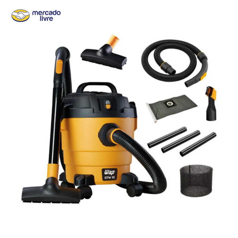 Aspirador De Pó e Água Wap Gtw 10 Compacto 1400w 10 Litros Amarelo