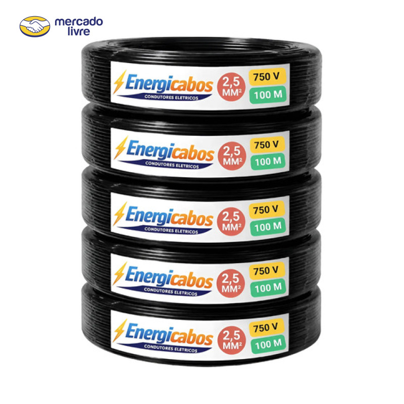 Cabo Flexível  2,5mm Rolo 100m  Unipolar 750v