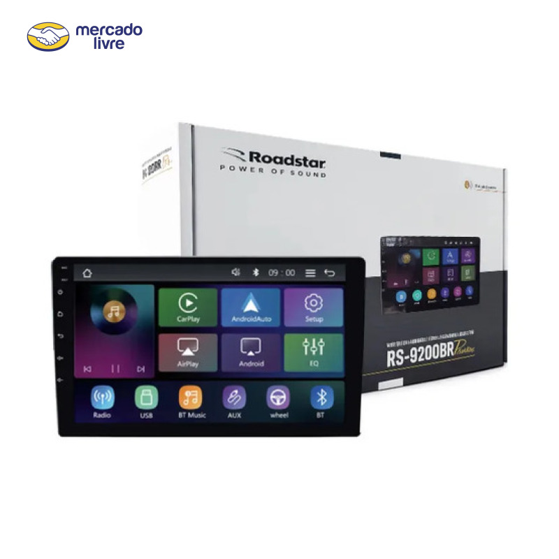 Lançamento - Multimídia Mp5 9' Roadstar Rs9200br Pro Line Carplay