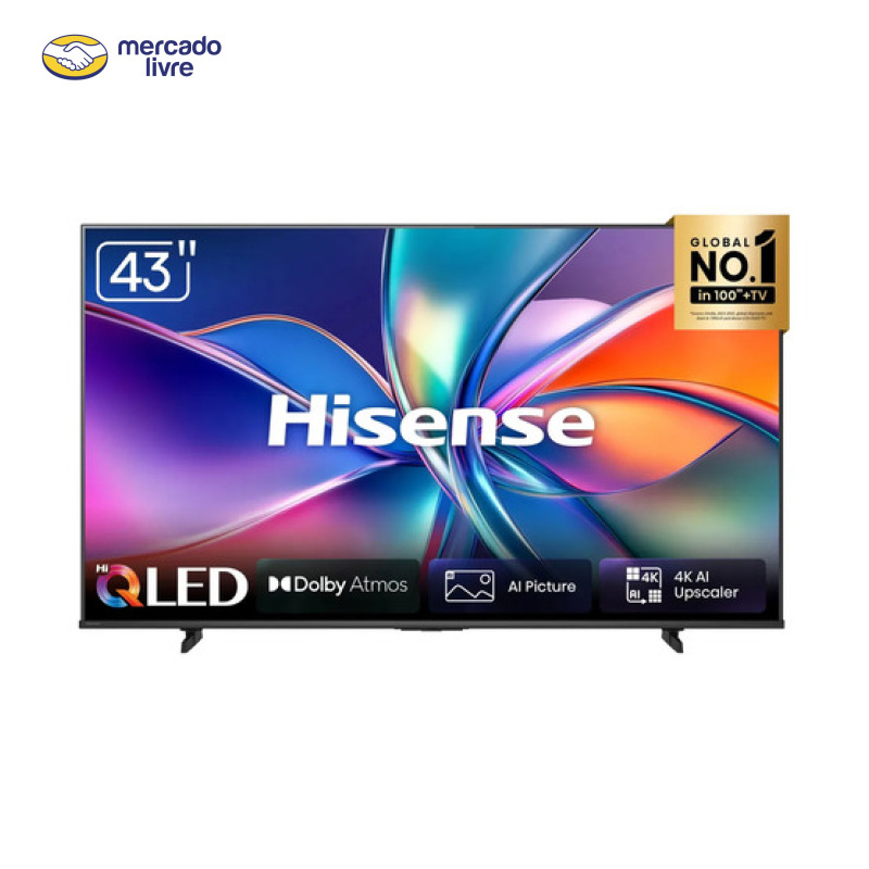 Smart Tv Hisense Hi-qled 4k 43 Polegadas, Dolby Gaming E Compatibilidade Alexa- 43q6qvv