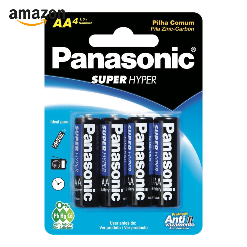 Pilha Panasonic Comum AA c/04 unidades
