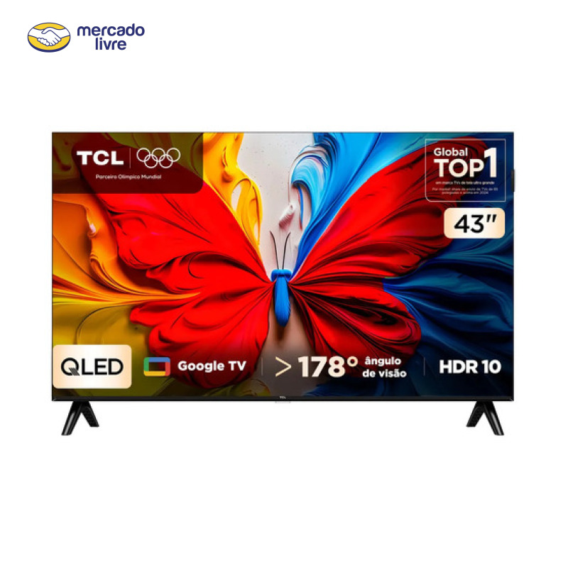 Smart Tv Tcl 43 Polegadas Qled Full Hd S5k Wifi Bluetooth Google Tv 2 Hdmi Hdr10 Dolby Audio 43s5k