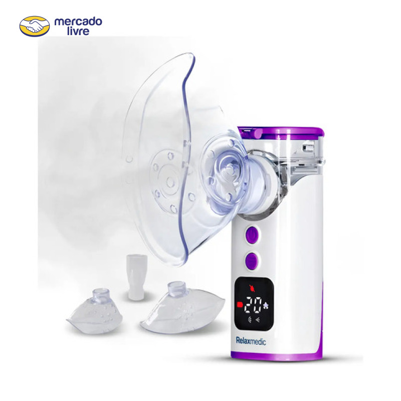 Inalador Nebulizador Aero Tech Portátil Tec. Mesh Relaxmedic Branco 127/220v