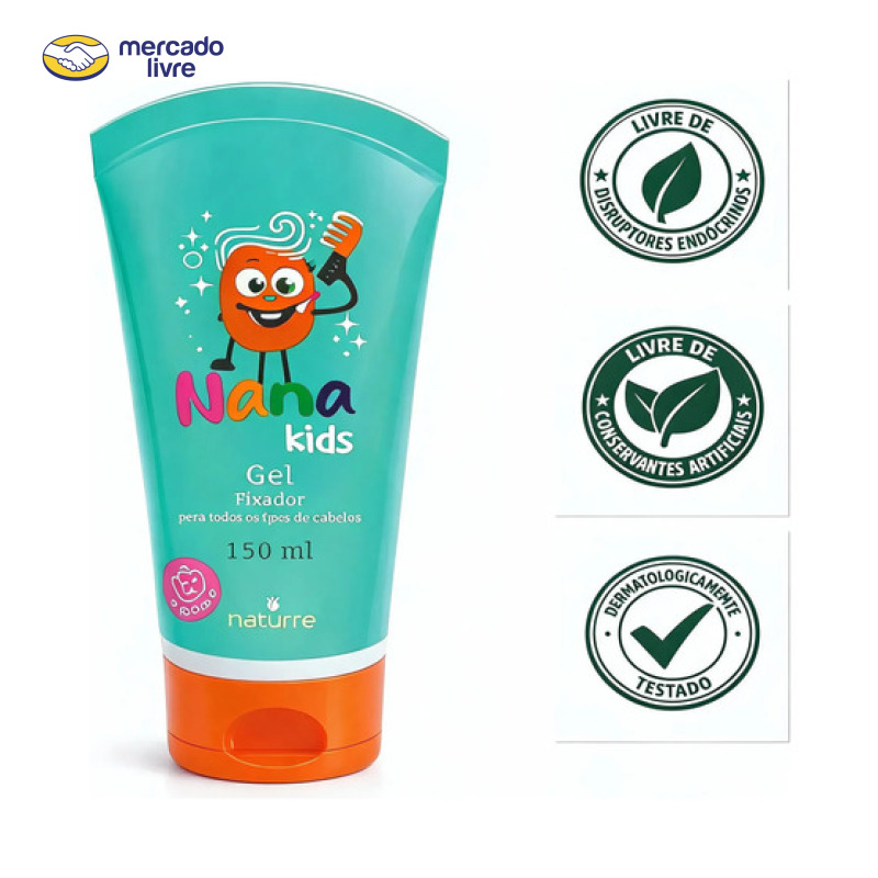 Gel Fixador Infantil Sem Alcool  Hipoalergenico Natural Kids