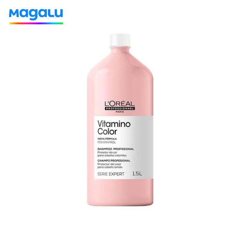Shampoo Vitamino Color Serie Expert 1,5 Litro Loreal Protege a cor Hidrata Nutre e Realça o Brilho dos Fios