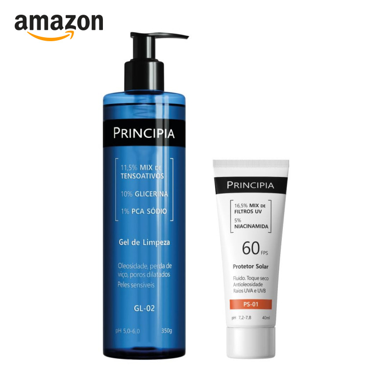 Principia Kit Todo tipo de Pele Limpeza e Proteção Solar - GL-02 + PS-01 FPS 60