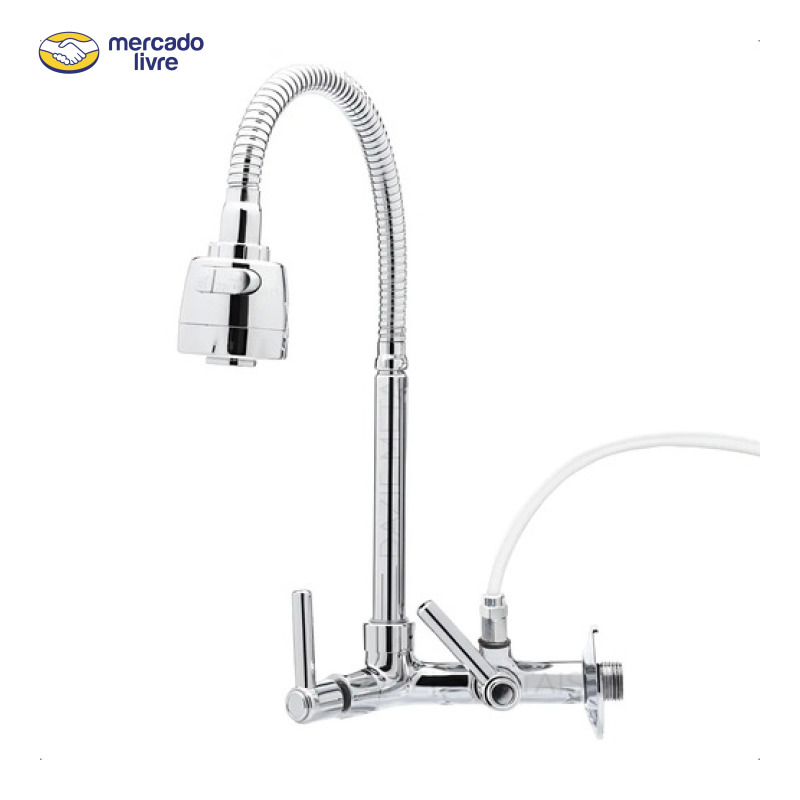 Torneira Gourmet Com Adaptador Saída Para Filtro Ou Purificador Abs 2 Modos De Jato Acionamento 1/4 De Volta Dazie Metais
