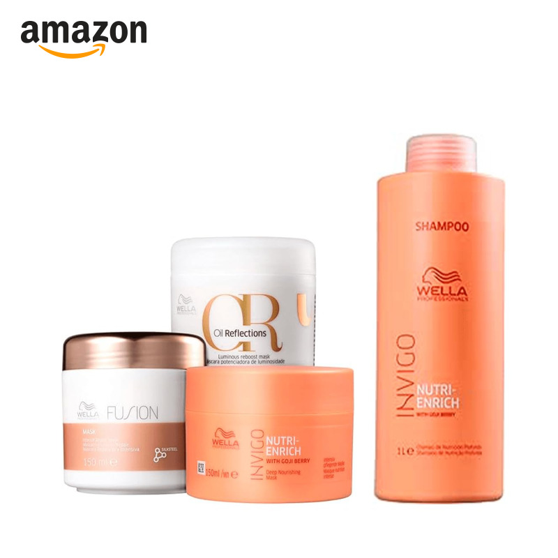 Kit Cronograma Capilar 150ml + Shampoo Nutri Enrich 1L - Wella