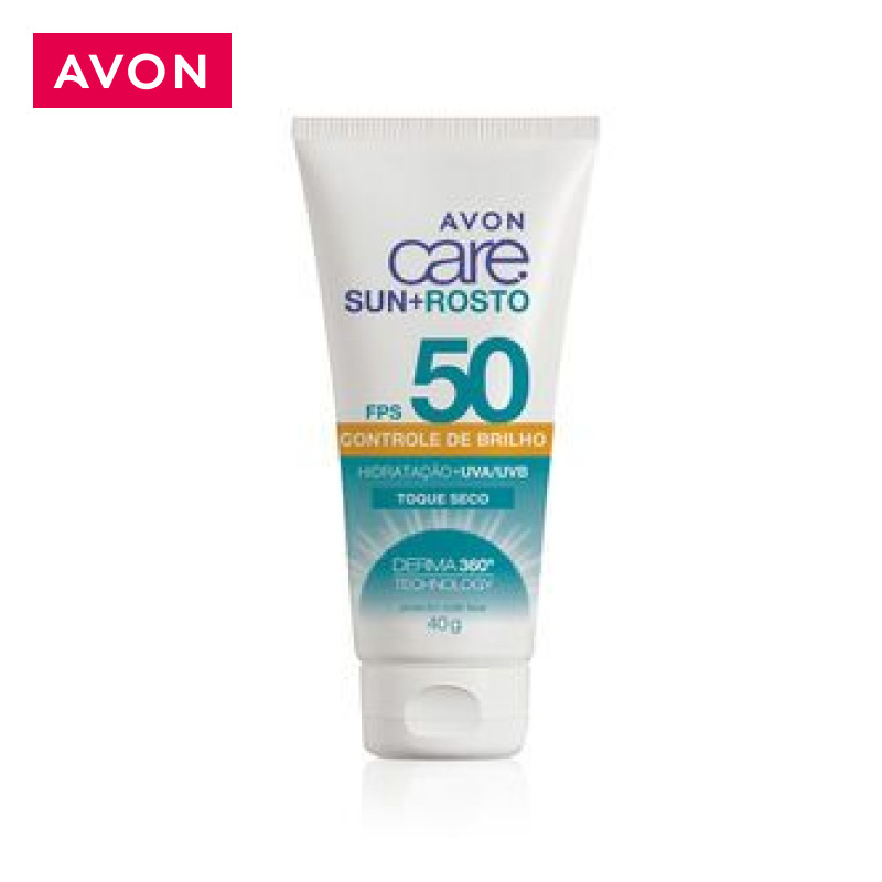 Protetor Solar Rosto Controle de Brilho FPS 50 40g Avon Care Sun+