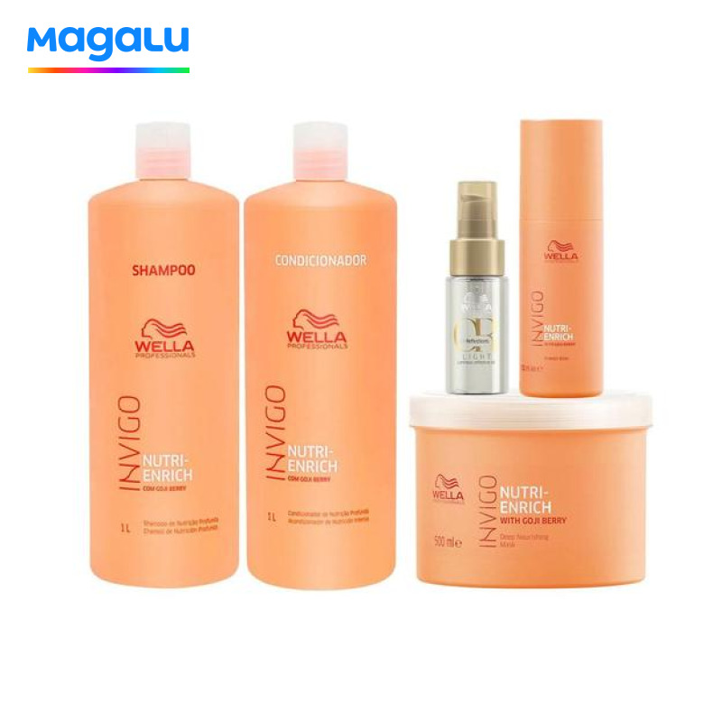 Wella Professionals Invigo Nutri-Enrich Kit Shampoo + Condicionador + Máscara + Leave-In + Óleo Capilar Light