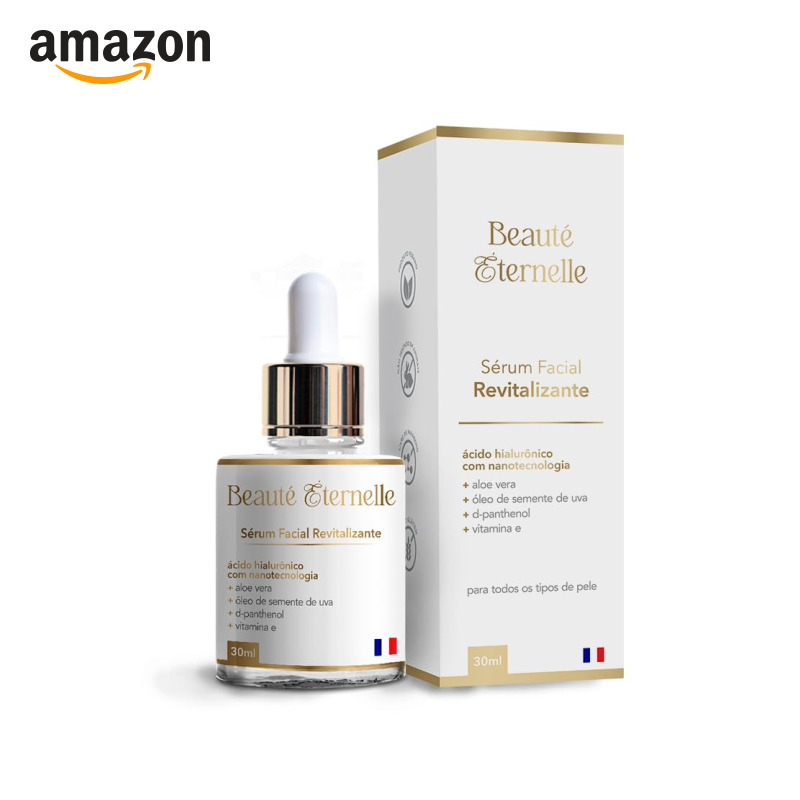 Sérum Facial Hidratante e Revitalizante Rejuvenescedor Beauté Éternelle 30 ml com Ácido Hialurônico (Aloe Vera, Óleo de Se...