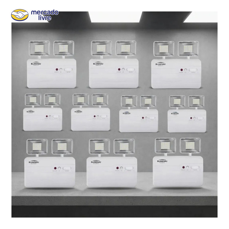 10 Unidades De Blumenau Iluminação Luminária Emergência Ref.: 40011224 - Bloco Emergencia 1200 Lumens 5w 6500k Cor Branco