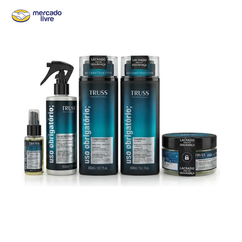 Kit Sh+cond+ Spray+ Óleo+ Mascara 180g Uso Obrigatório Truss