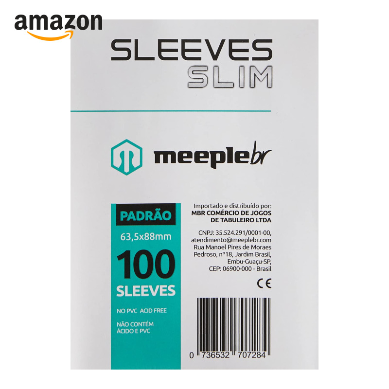 MeepleBR Sleeves SLIM - PADRÃO (63,5x88mm), TCG, Plástico para Proteção de Cartas