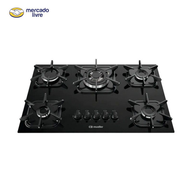 Fogão Cooktop - Mueller 5 Bocas - Queimadores Preto