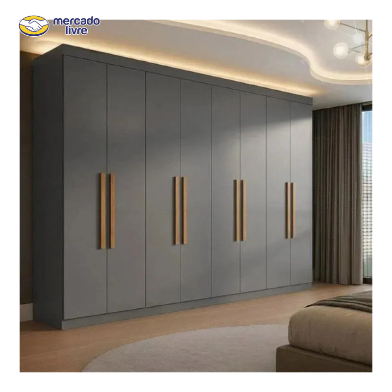 Guarda Roupa Casal 8 Portas 4 Gavetas Paris Espresso Móveis Onix
