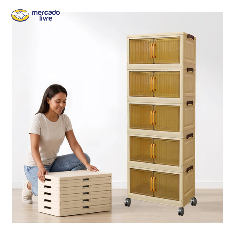 Organizador Multiuso 5 Gavetas Rodinhas 50cm Largura