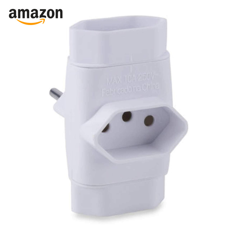Adaptador Para Tomada Pino Multiplicador Tripolar Branco, Force Line, 0180100004