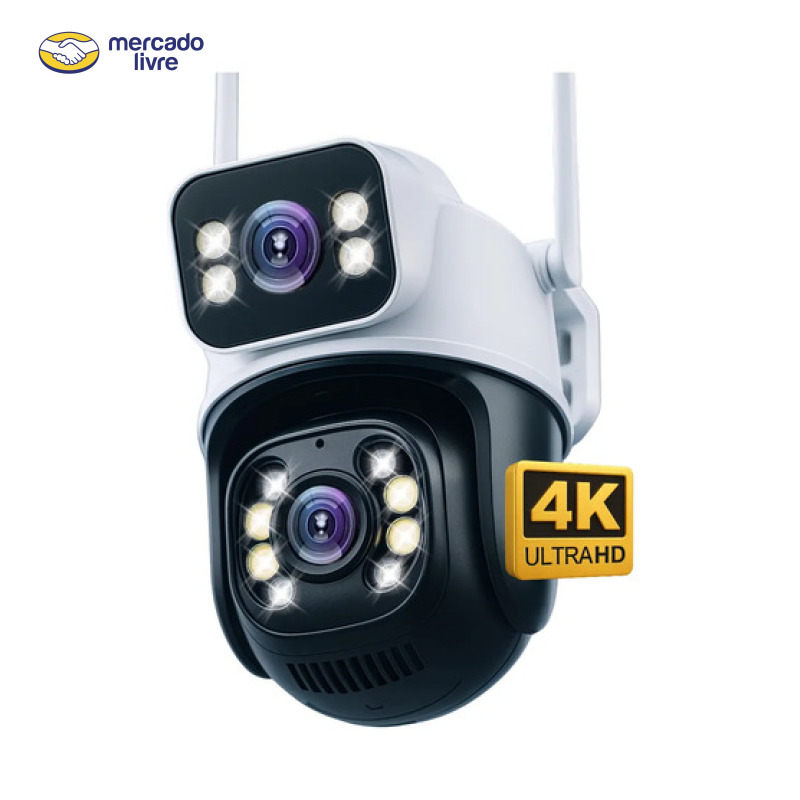 Câmera Segurança Ip Externa Wifi A28 App Icsee À Prova Dágua Ip66 Dome Lente Dupla Lentes 2 Em 1 Vigilancia Visão Noturna Infravermelho  4k Uhd Nova Geração Lançamento 2026 Nexgen