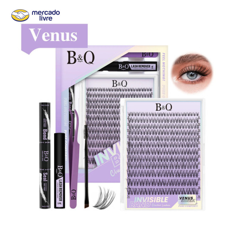 Kit De Extensões De Cílios Diy B&q Classic Venus Invisível