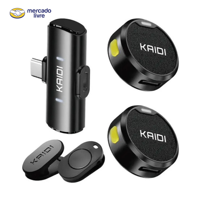 Microfone Lapela Sem Fio Kaidi Tipo-C
