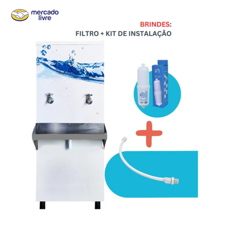 Bebedouro 50 Litros  Adesivado Com Filtro  + Kit Instalação