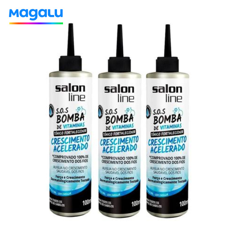 Kit 3 Tônico Fortalecedor Sos Bomba Crescimento Acelerado - Salon Line
