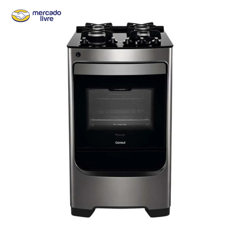 Fogão Consul 4 Bocas Inox Mesa de Vidro CFO4VAR