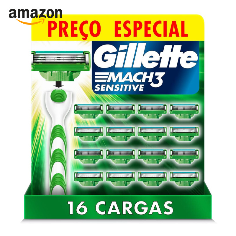 Carga para Aparelho de Barbear Gillette Mach3 Sensitive 16 unidades