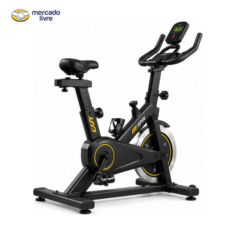 Bicicleta Ergométrica Spinning Residencial Com Painel Cardíaco Resistência Regulável Assento e Guidão Ajustáveis Smoofy