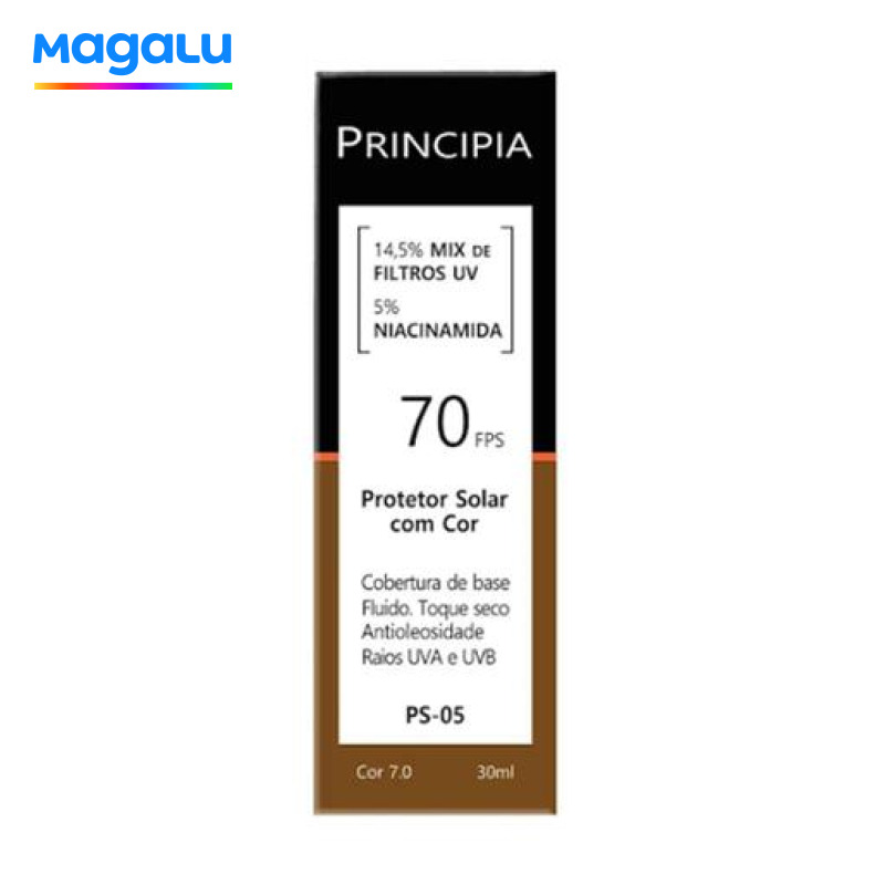 Protetor Solar Principia PS-05 FPS 70 Cor 1.0 30ml Proteção com Cor