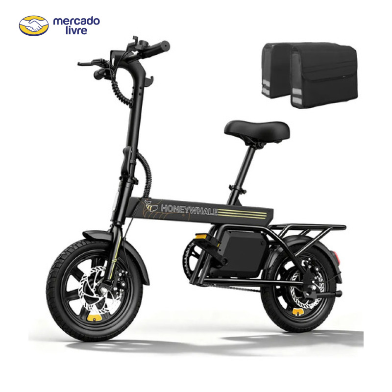 Honeywhale B20 Bicicleta Elétrica, 440w-35km-25km/h-120kg, Scooter Motor-ebike-adulto-bike-autonomia-velocidade Máxima-carga-honey Whale-fat-dobravel, 14 Aro, Freios A Disco Dianteiros E Traseiros