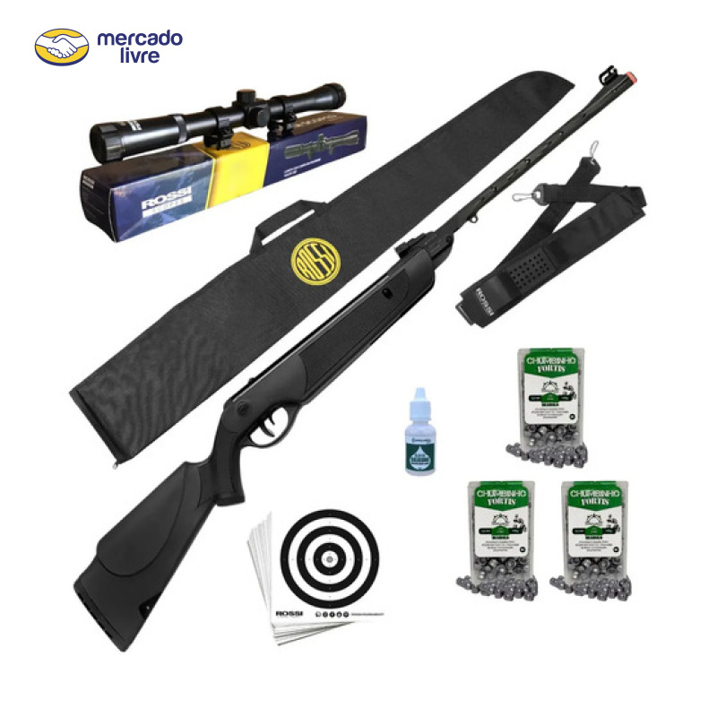 Carabina Dione Sport Mh 5.5 Mola Rossi Luneta + 300 Chumbos Preto 5.5 Mm