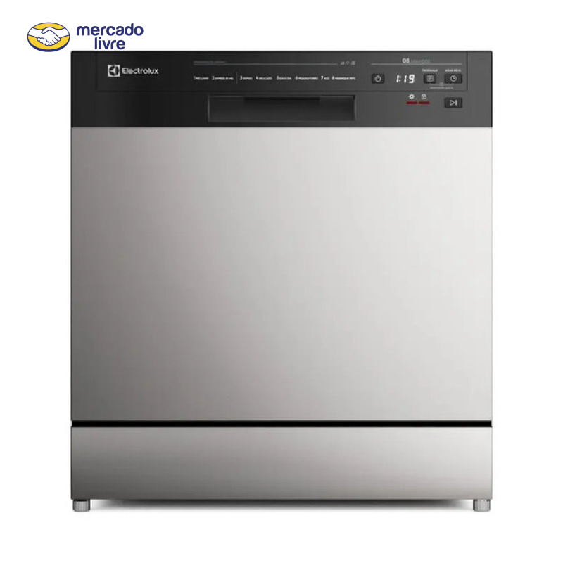 Lava-Louça Electrolux 8 Serviços Inox com Programa Lava & Seca 50 minutos LS08E Display Digital
