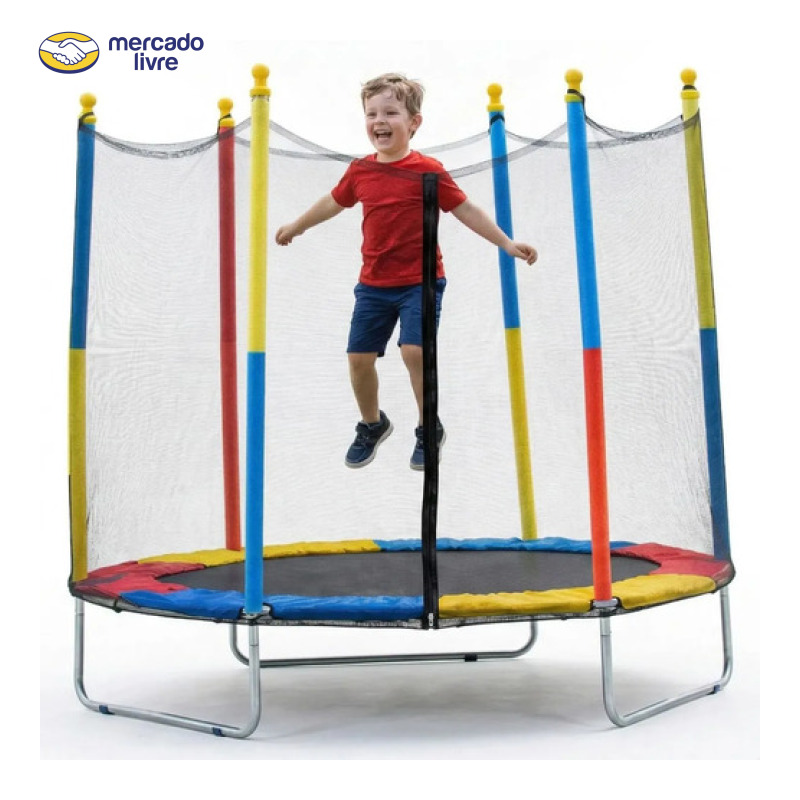 Cama Elástica Infantil Pula Pula 1,8m Trampolim Com Zíper