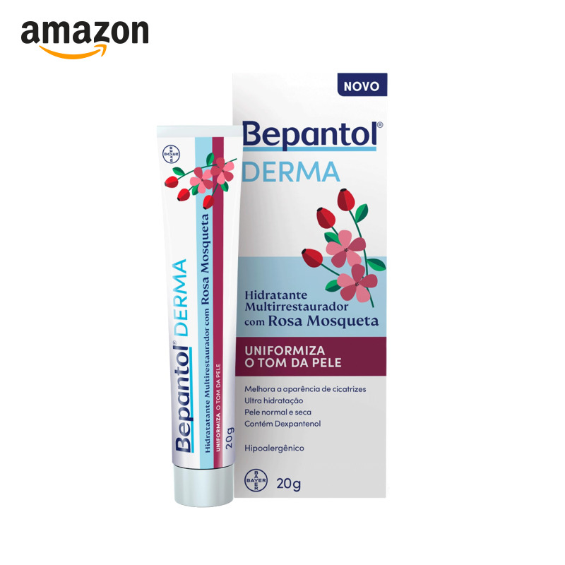 Bepantol Derma Rosa Mosqueta Hidratante Multirrestaurador 20g | Rosa Mosqueta 20g, Com dexpantenol, Uniformiza o tom, Rápida