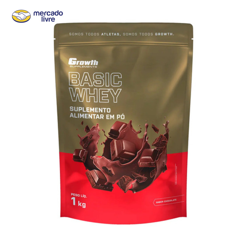 Proteína Growth Supplements Basic Whey em pó sabor Chocolate x 1kg